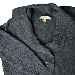 Motto Cardigan Sweater Women 1X Gray Asymmetrical Shawl Collar Knit Cozy